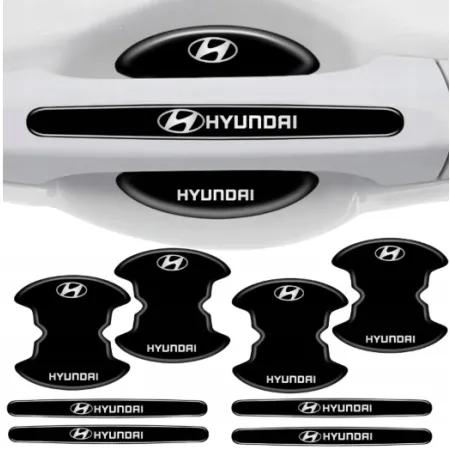 Naklejki ochronne pod klamki samochodu HYUNDAI MOCNA FOLIA do auta 8 szt